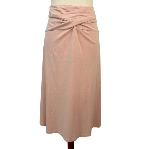 Patagonia Water Girl Knot Front Midi Skirt Peach Organic Cotton Tencel Women’s L - Picture 1 of 5